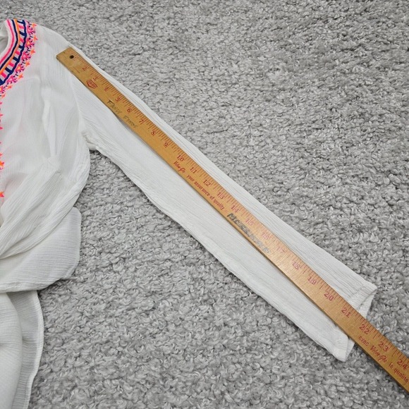 Lilly Pulitzer Top Womens XS White Dahle Embroidered Long Sleeve Beach Tropical - Picture 11 of 13